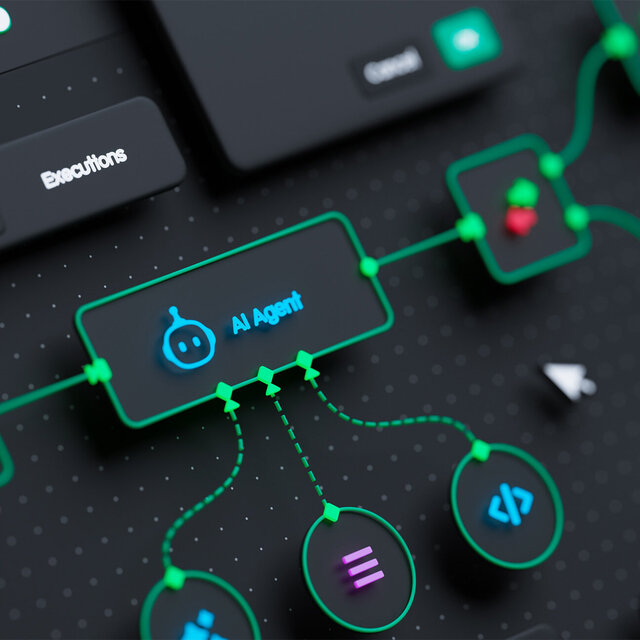 Workflow einer agentischen KI, die Geschäftsprozesse intelligent automatisiert