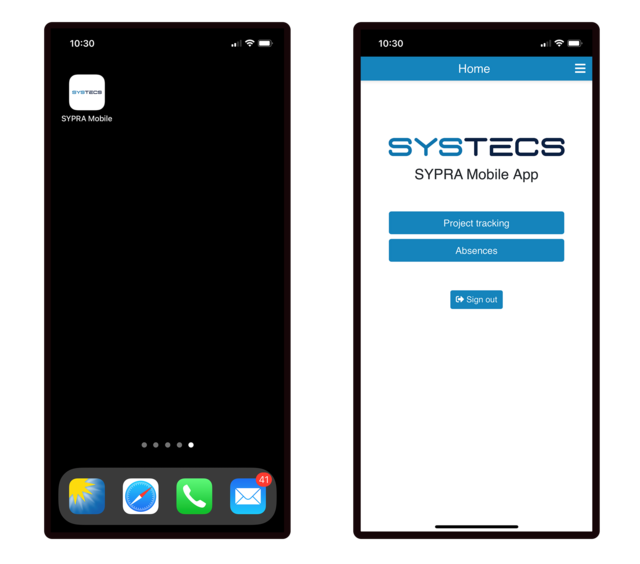 Beispiel WPA auf Homescreen Mobilephone